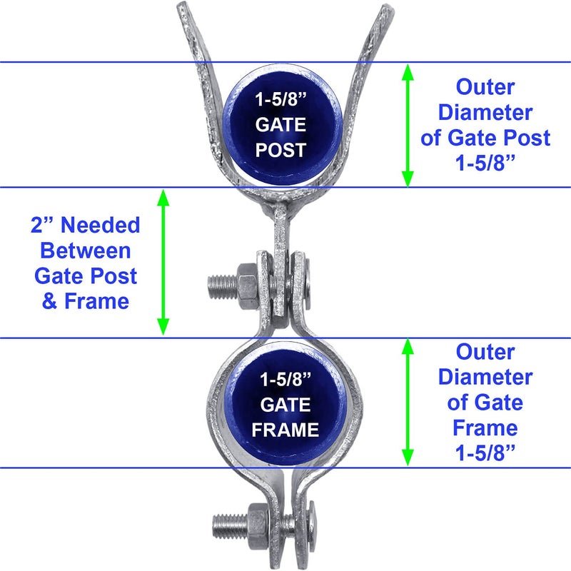 Jake Sales 1-5/8" x 1-5/8" Chain Link Fence Gate Fork Latch - Fence Gate Latch - Galvanized Fence Gate Latch with Hole for Padlock - Image 2